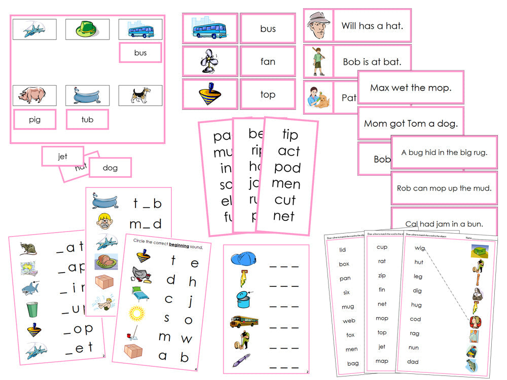 Pink Phonetic Language Series Bundle - Montessori Print Shop Digital Download phonetic program