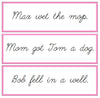 Pink Sentence Cards - Set 2 - CURSIVE - Montessori Print Shop phonics lesson