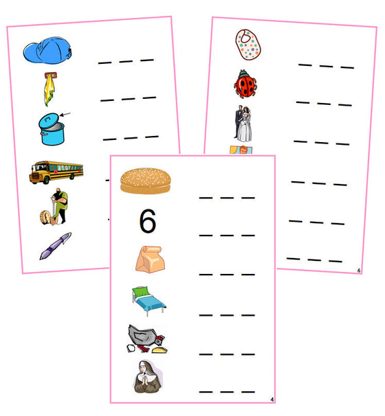 Pink Spelling Cards - CURSIVE - Montessori Print Shop phonics lesson