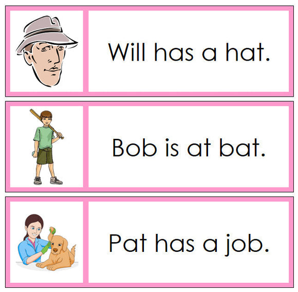 Pink Sentence Cards - Set 1 - Montessori Print Shop Pink Language Series