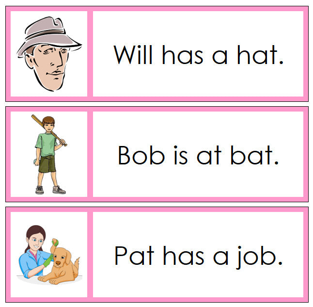 Pink Sentence Cards - Set 1 - Montessori Print Shop Pink Language Series