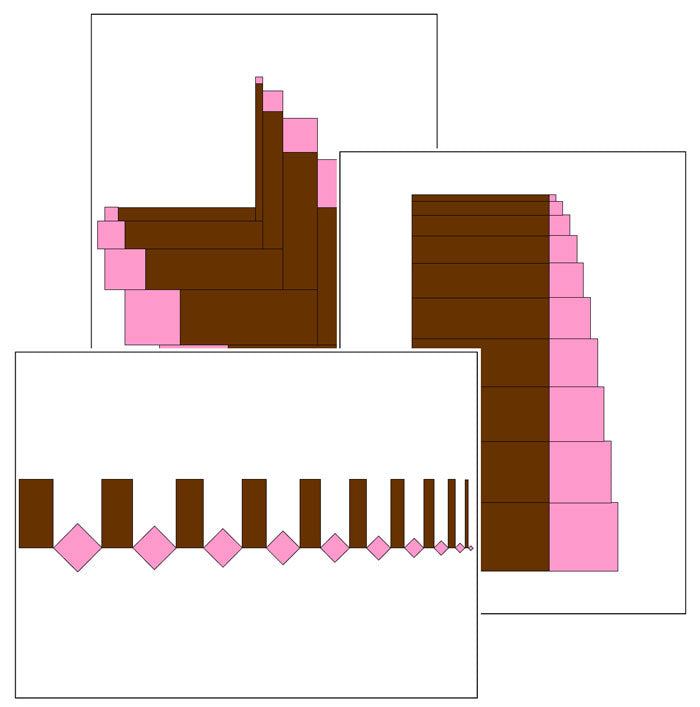 Montessori Pink Tower & Brown Stair Pattern Cards (Set 1) - Montessori Print Shop Digital Download