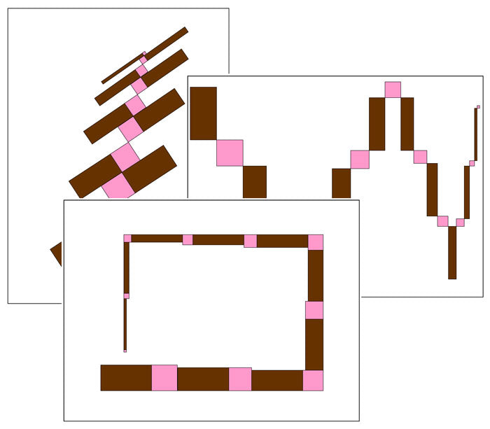 Printable Pink Tower and Brown Stair Pattern Cards Set 2 - Montessori Print Shop Digital Download