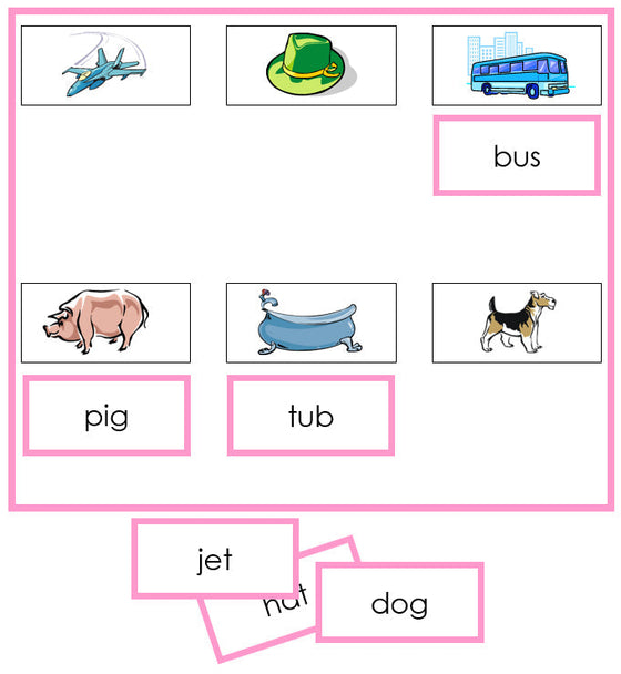 Pink Sheets & Labels - Montessori Print Shop phonetic language lesson