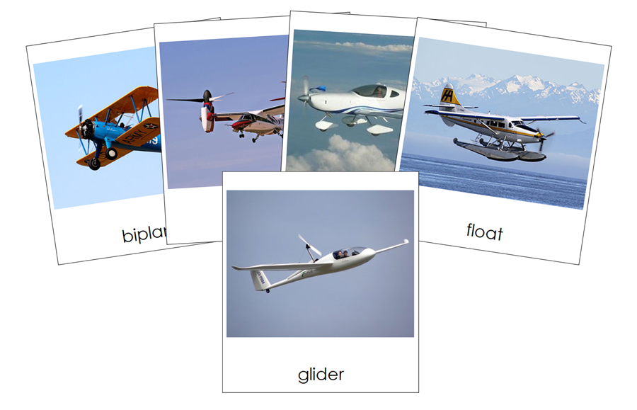 Types of Planes 3-Part Cards - Montessori Print Shop Digital Download