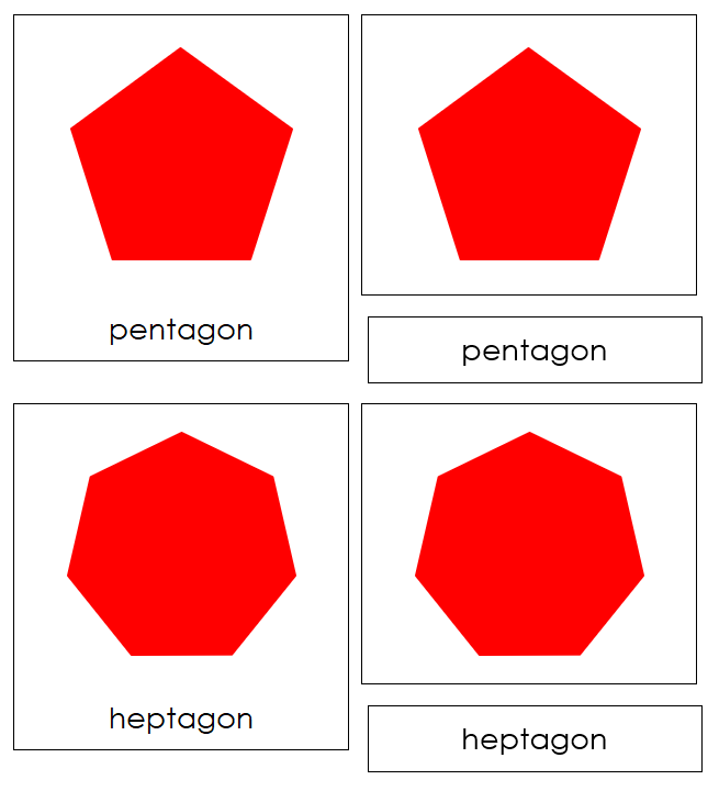 Types of Polygons 3-Part Cards - Montessori Print Shop geometry cards