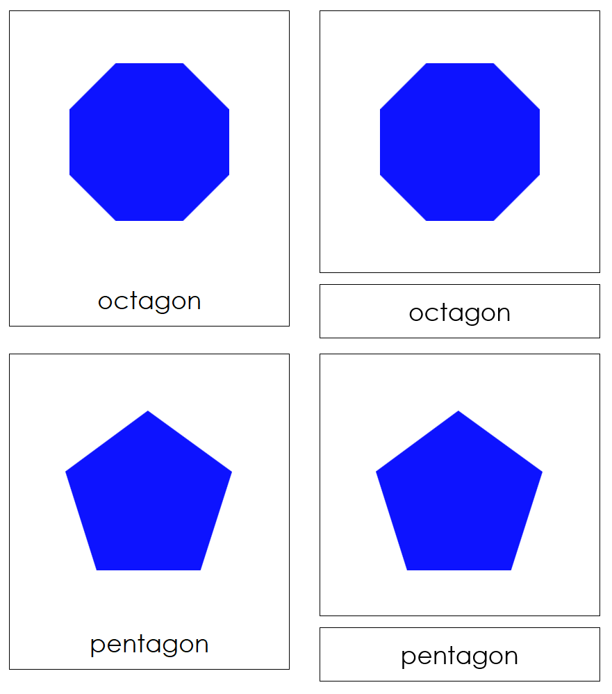 Polygons 3-Part Cards - Montessori Print Shop Digital Download geometry cards