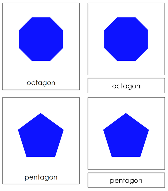 Polygons 3-Part Cards - Montessori Print Shop Digital Download geometry cards