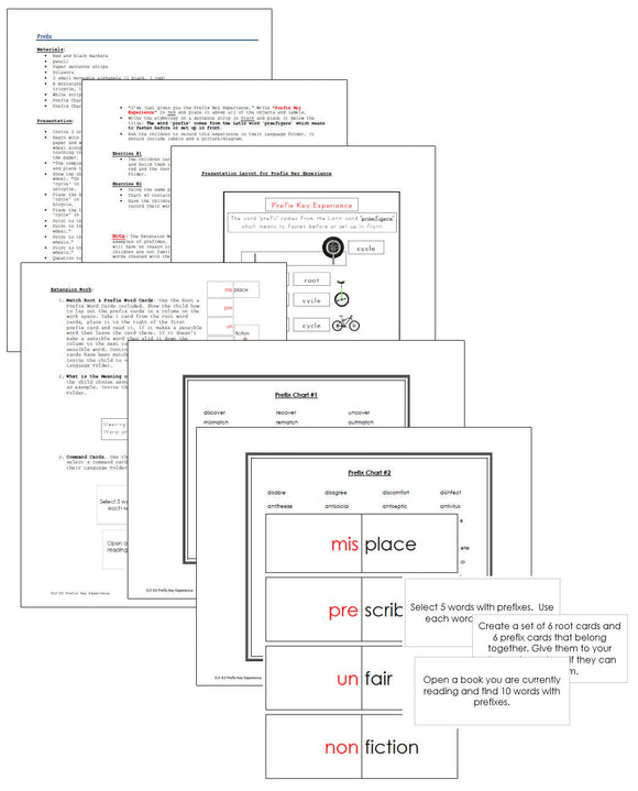 Elementary Montessori Prefix Key Experience - Montessori Print Shop