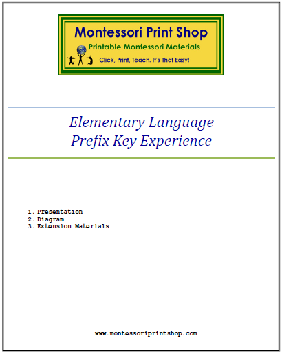 Elementary Montessori Prefix Key Experience - Montessori Print Shop Digital Download
