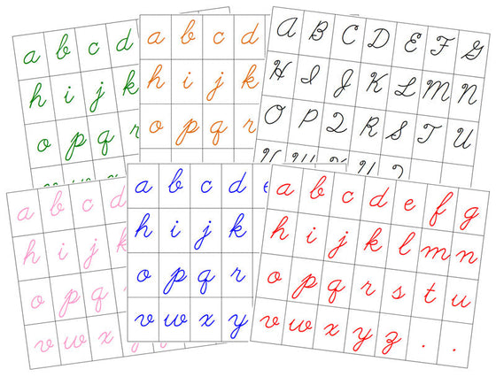 Alphabet Letters (NEW cursive) - Set 1 - Montessori Print Shop Digital Download