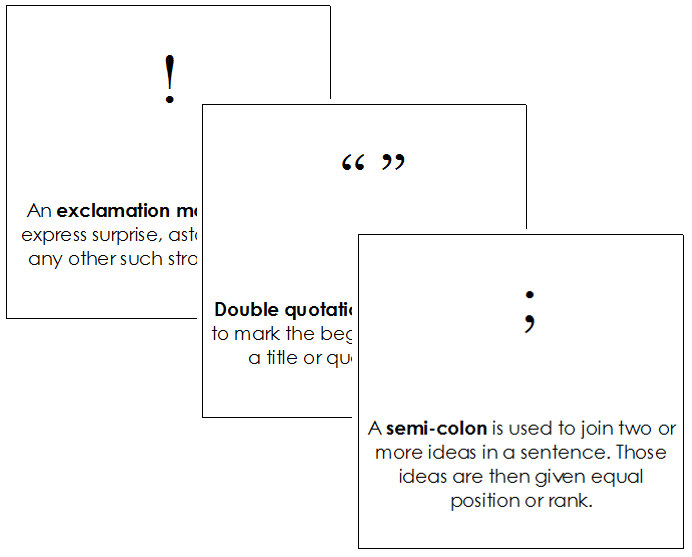 punctuation cards - Montessori Print Shop grammar