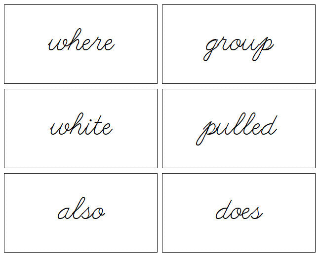 Puzzle Word Cards (cursive) - Montessori Print Shop Digital Download