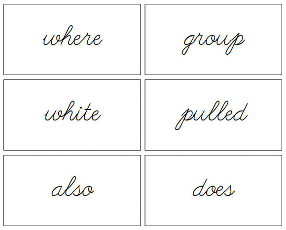 Puzzle Word Cards (cursive) - Montessori Print Shop