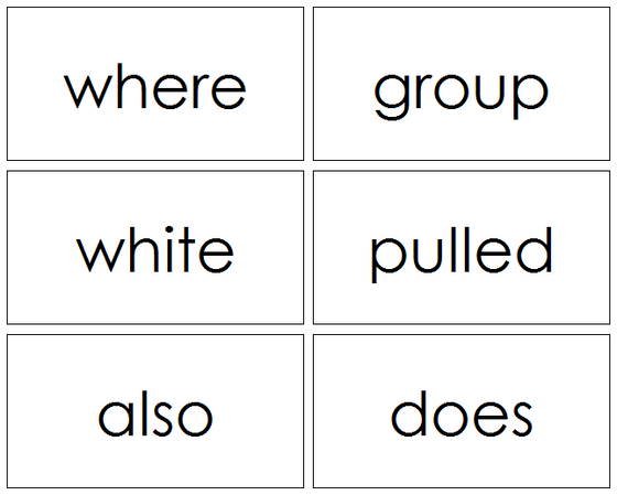 Puzzle Word Cards - Montessori language cards