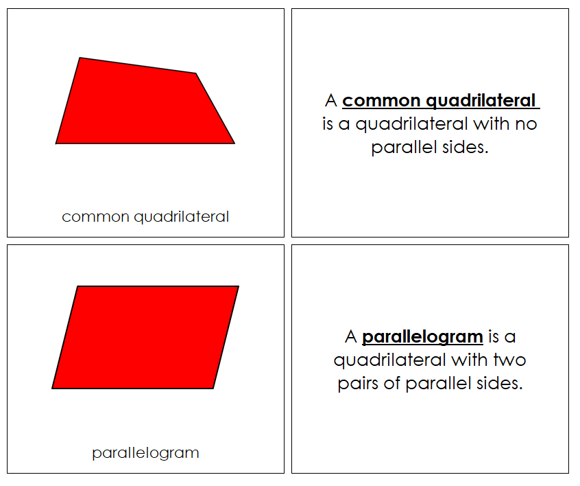 Quadrilaterals Geometry Book - Montessori Print Shop Digital Download