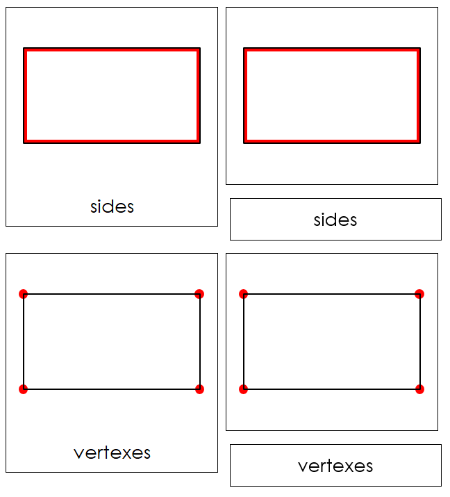 Study of a Rectangle 3-Part Cards - Montessori Print Shop Digital Download 