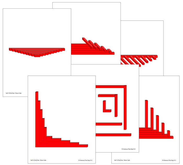 Montessori Red Rods Pattern Cards - Montessori Print Shop Digital Download