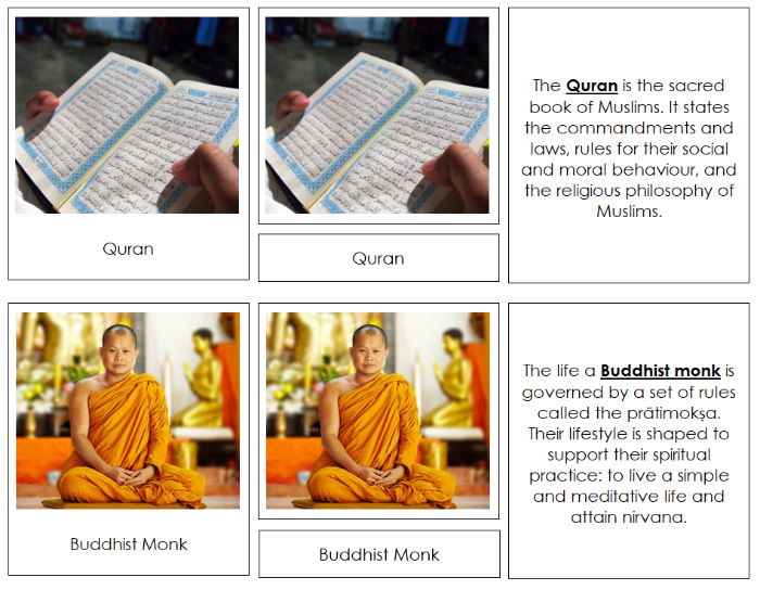 Religious Symbols Sorting Cards & Chart - Montessori Print Shop Digital Download