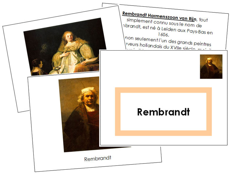 French - Rembrandt Art Book (color-coded) - Montessori Print Shop Digital Download