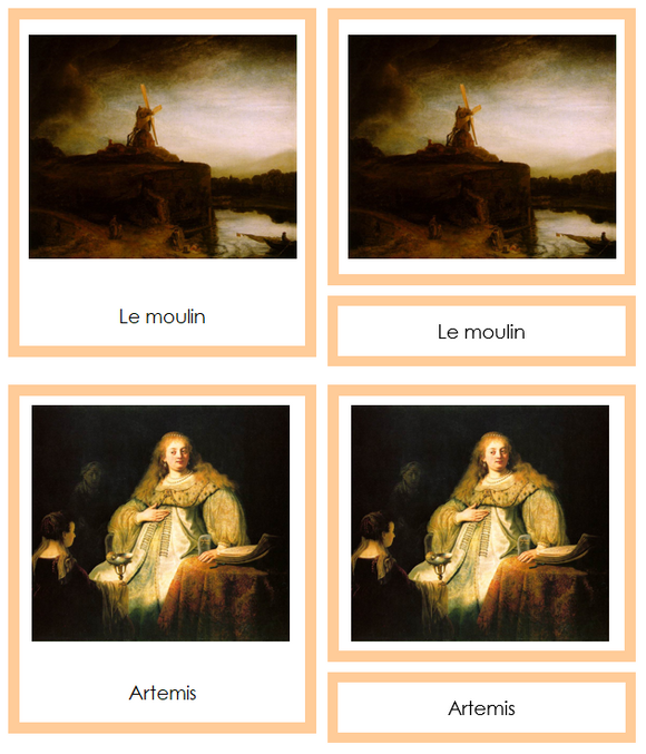 French - Rembrandt Art Cards (borders) - Montessori Print Shop