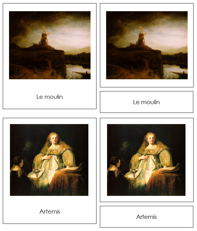 French - Rembrandt Art Cards - Montessori Print Shop Digital Download