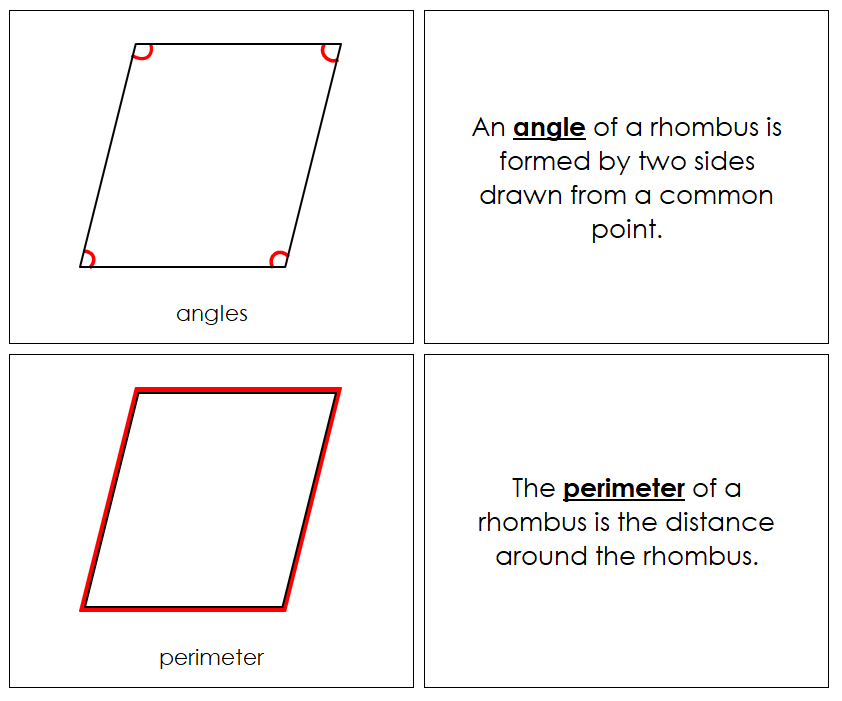 Study of a Rhombus Geometry Book - Montessori Print Shop Digital Download