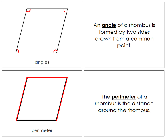 Study of a Rhombus Geometry Book - Montessori Print Shop