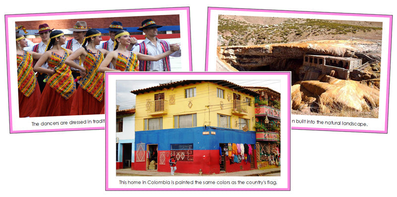 South America Continent Cards (color-coded) - Montessori Print Shop Digital Download geography materials