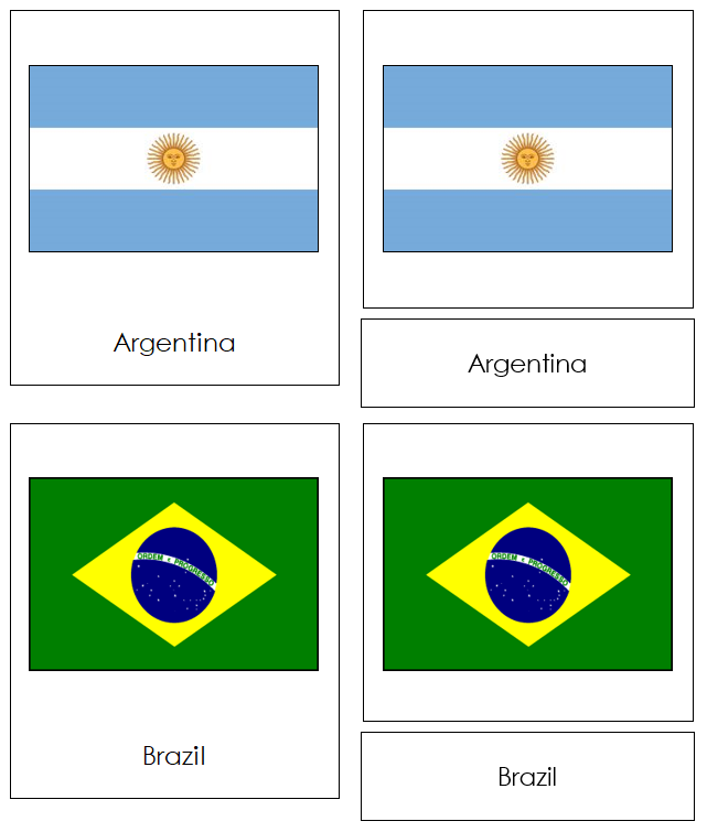 South American Flags - Montessori Print Shop Digital Download continent study