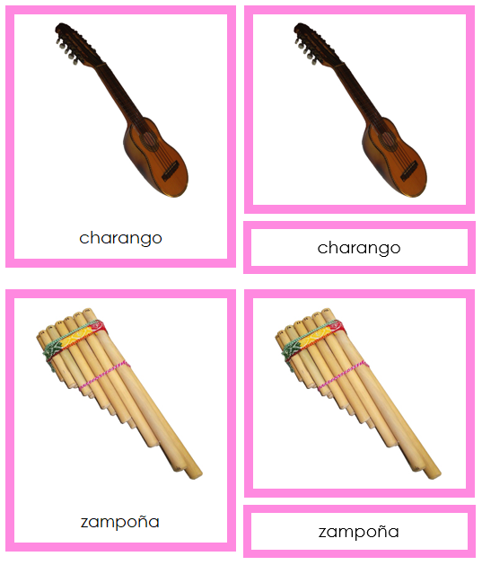 Musical Instruments of South America 3-Part Continent Cards - Montessori Print Shop Digital Download
