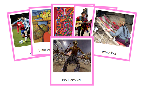 Culture of South America 3-Part Cards (color-coded) - Montessori Print Shop Digital Download