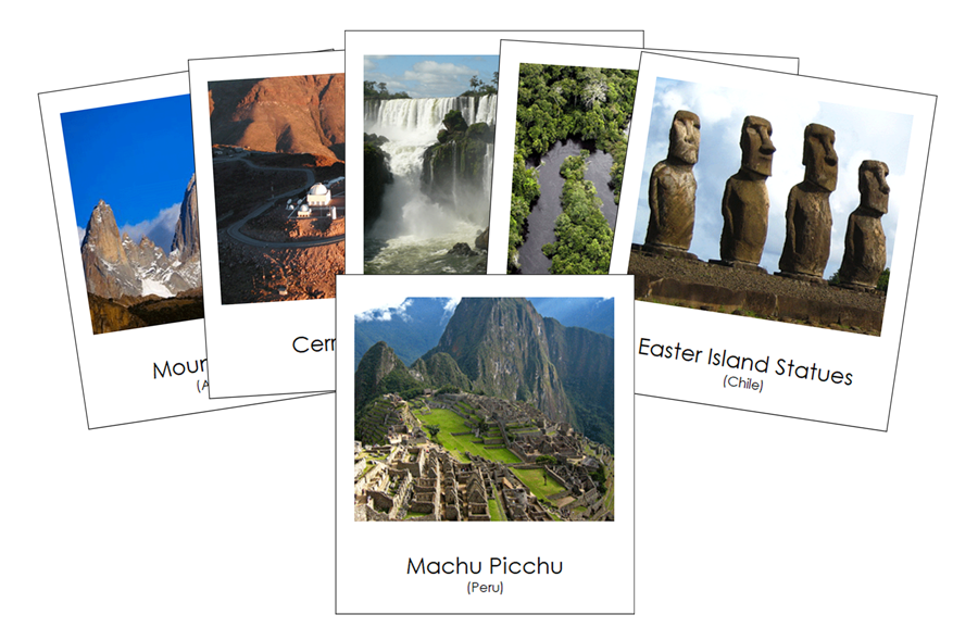 Landmarks of South America 3-Part Cards - Montessori Print Shop Digital Download