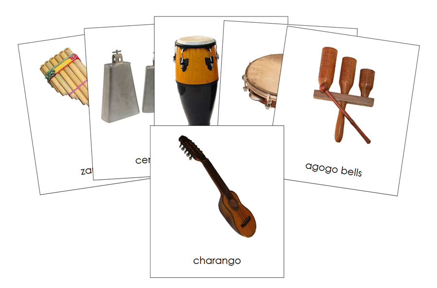 Musical Instruments of South America 3-Part Continent Cards - Montessori Print Shop Digital Download