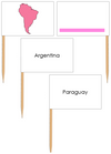 South America Map Labels: Pin Flags - Montessori geography materials