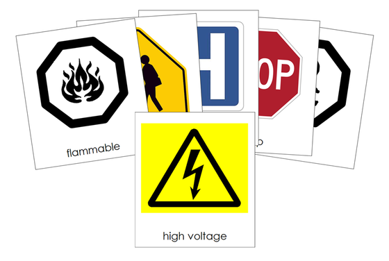 Types of Safety Signs-Part Cards - Montessori Print Shop Digital Download