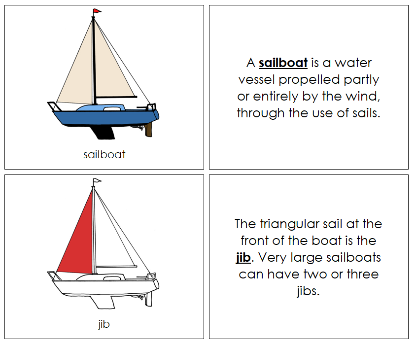 Parts of a Sailboat Nomenclature Book (red) - Montessori Print Shop Digital Download