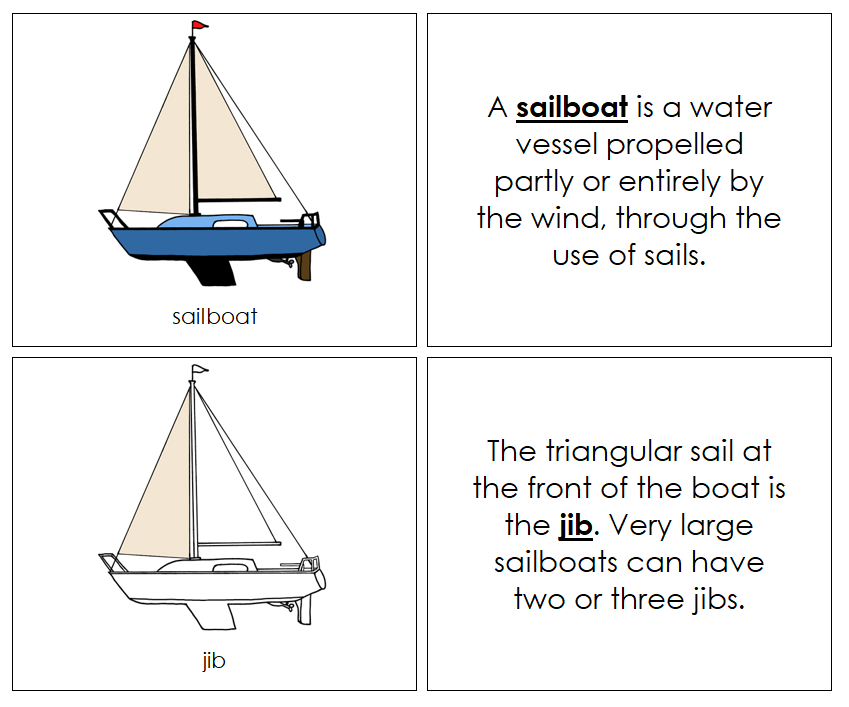 Parts of a Sailboat Nomenclature Book - Montessori Print Shop Digital Download