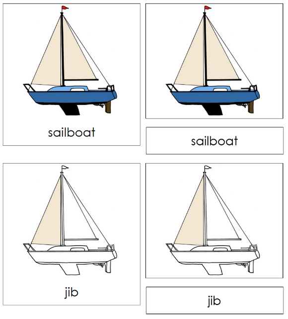 Parts of a Sailboat Nomenclature Cards - Montessori Print Shop Digital Download