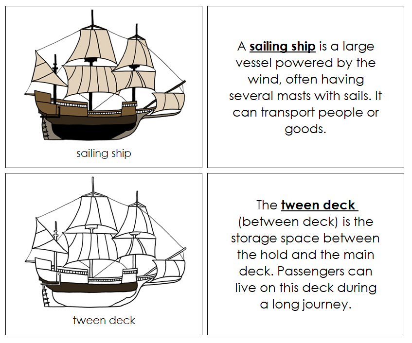 Parts of a Sailing Ship Nomenclature Book - Montessori Print Shop Digital Download