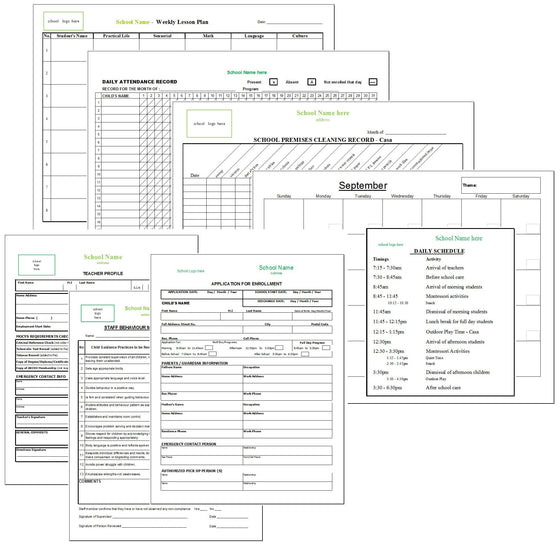 Montessori School Administrative Forms - Montessori Print Shop