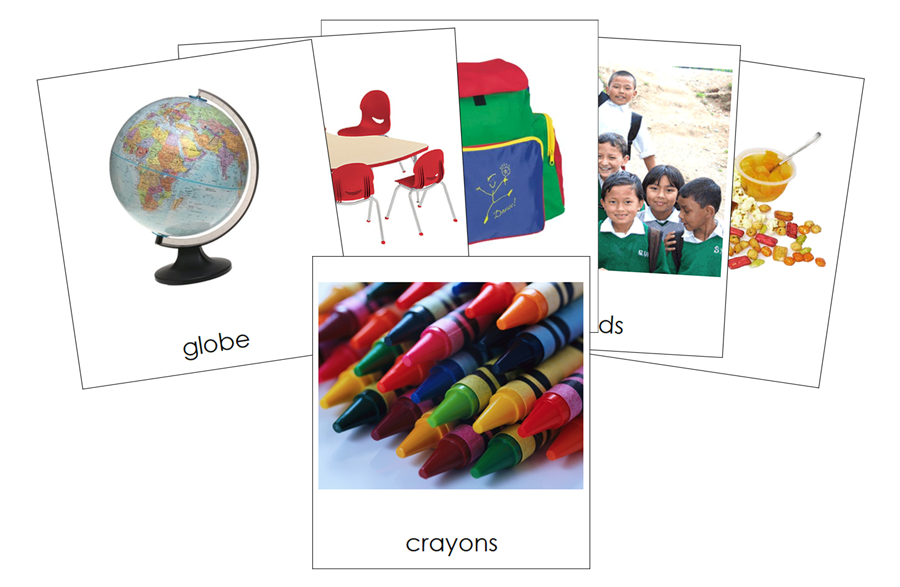 Types of School Items 3-Part Cards - Montessori Print Shop Digital Download
