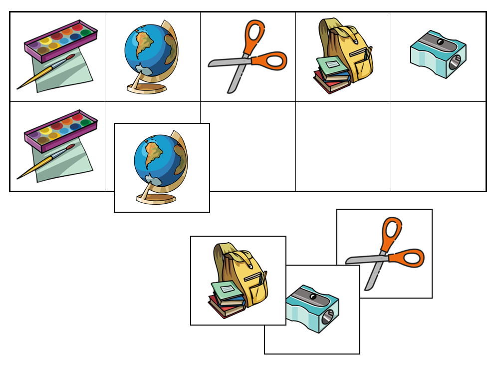 School Items Match-Up & Memory Game - Montessori Print Shop Digital Download preschool activity