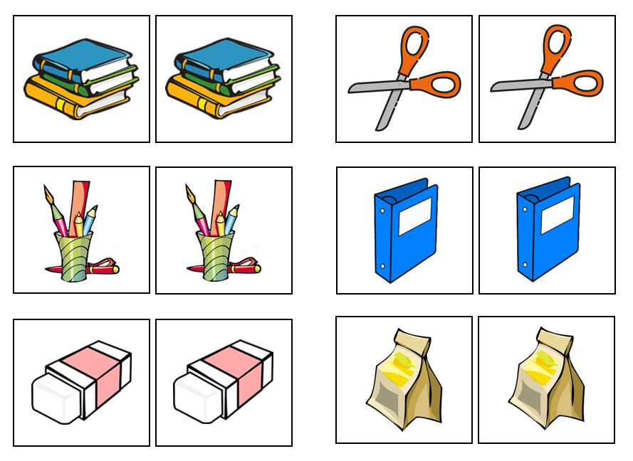 School Items Match-Up & Memory Game - Montessori Print Shop Digital Download preschool activity