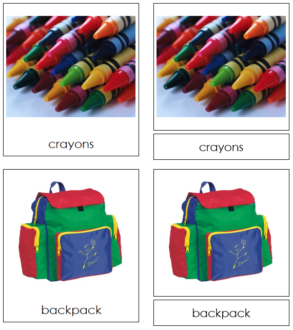 School Items 3-Part Cards - Montessori Print Shop