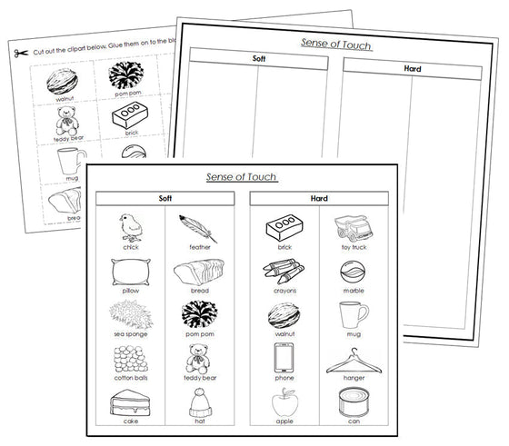 Sense of Touch Sorting (Set 1) Blackline Masters - Montessori Print Shop