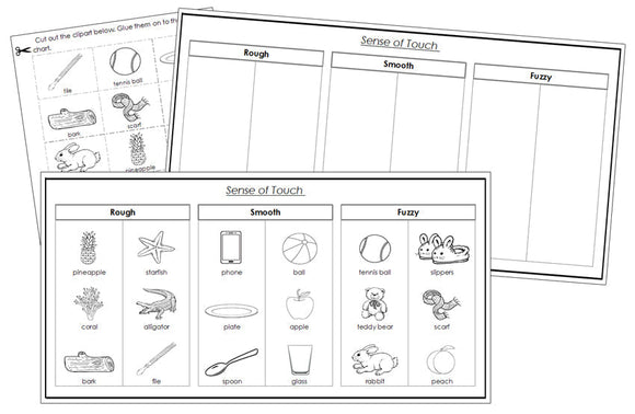 Sense of Touch Sorting (Set 3) Blackline Masters - Montessori Print Shop