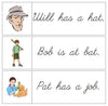 Step 1: Sentence Cards - Set 1 - CURSIVE - Montessori Print Shop phonics lesson