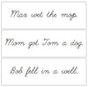 Step 1: Sentence Cards - Set 2 - CURSIVE - Montessori Print Shop phonics lesson