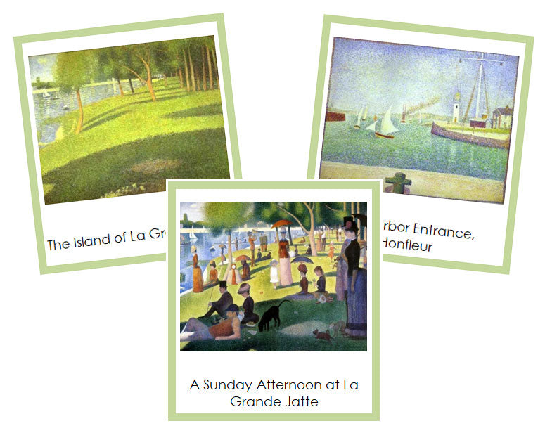 Georges Seurat Art Cards (borders) - Montessori Print Shop